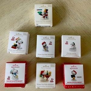Hallmark Keepsake Winter Fun with Snoopy Miniature Ornaments (set of 7)